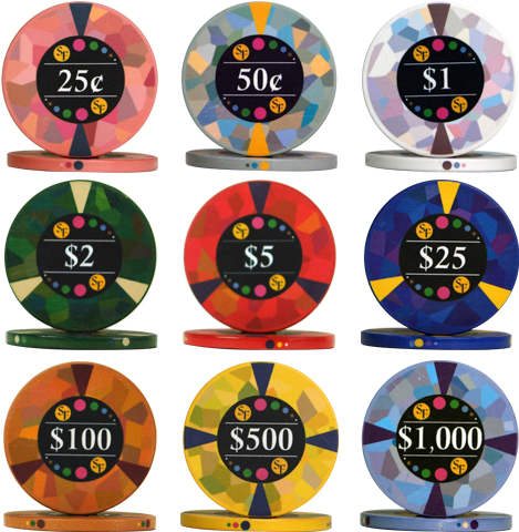 Mosaic Poker Chips - Fiches Holland Casino Kleuren (500x500), Png Download