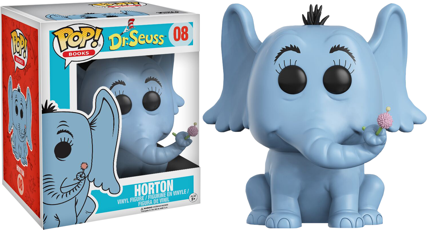 Horton 6" Super Sized Pop Vinyl Figure - Cat In The Hat Pop Vinyl (1500x809), Png Download