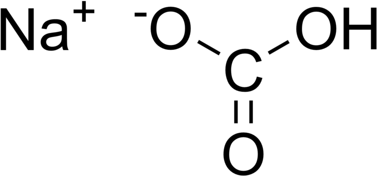 In This 2d Representation Of The Structure Of Sodium - Bicarbonato De Sodio Formula (800x369), Png Download