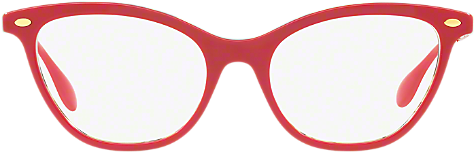 Transparent Glasses Red - Ray Ban Red Cat Eye Glasses (680x340), Png Download