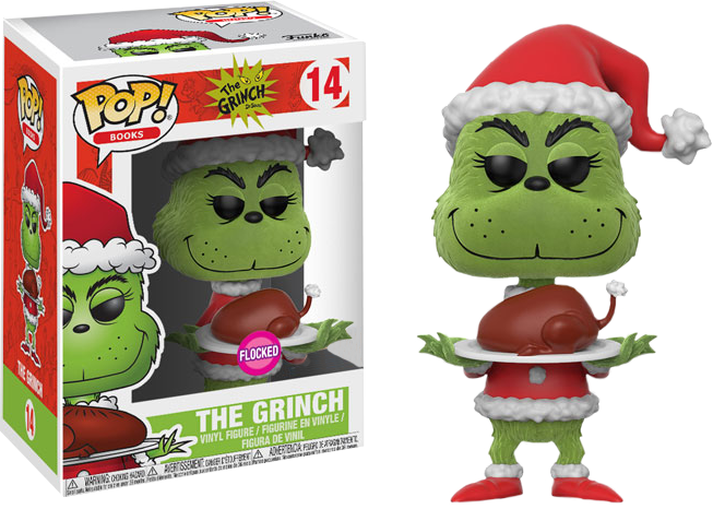 The Grinch With Roast Beast Flocked Pop Vinyl Figure - Grinch Pop Funko (653x466), Png Download