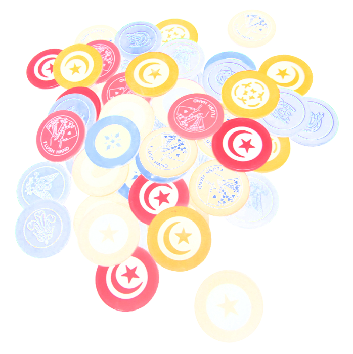 Antique Clay Inlaid Poker Chips 20 Diff 50 To 100 Years - Clay (698x700), Png Download