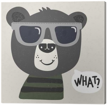Cool Cartoon Bear With Sunglasses Canvas Print • Pixers® - Sunglasses (400x400), Png Download