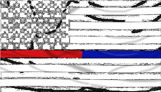 3'x5' Thin Blue & Red Line Black And White American - Thin Blue Line (558x558), Png Download