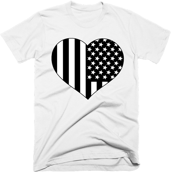 Black And White American Flag Heart Shirt - Kanye Attitude With Drake Feelings Hoodie Uk (600x600), Png Download