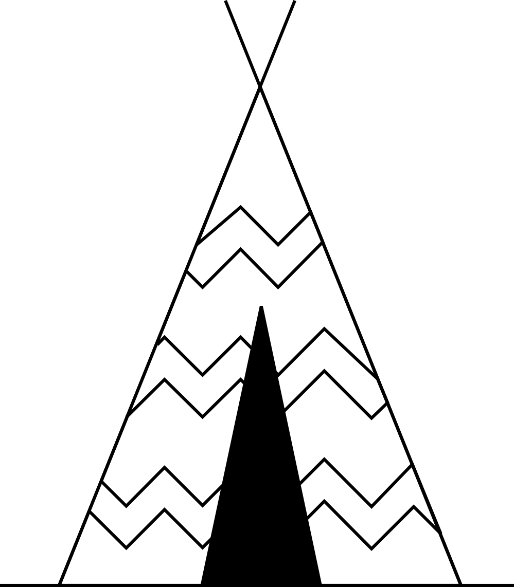 Tee Pee Black And White Clipart - Tee Pee Clip Art (999x1142), Png Download