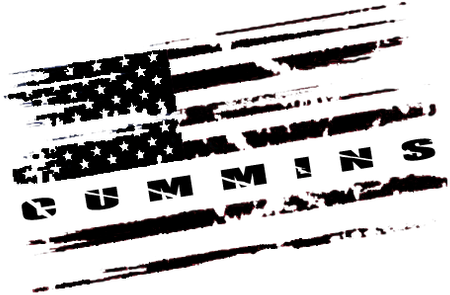 American Flag Cummins Decal (498x498), Png Download