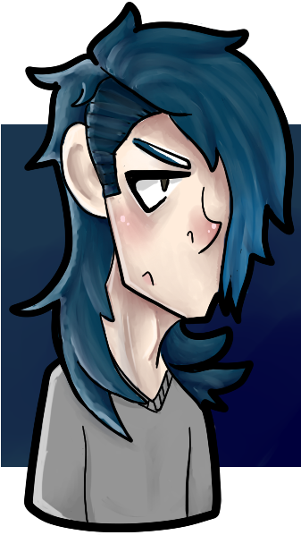 Blue Drawing Emo Clipart Royalty Free - Drawing (386x698), Png Download
