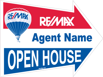 Remax 18in 24in Arrow Open House Directional Sign 510px - Horizontal Pop Up Banner 4 X 2' (510x510), Png Download