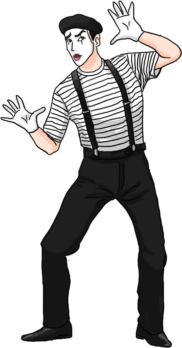 Actor Clipart Performing Art - Mime Clipart Png (800x1253), Png Download