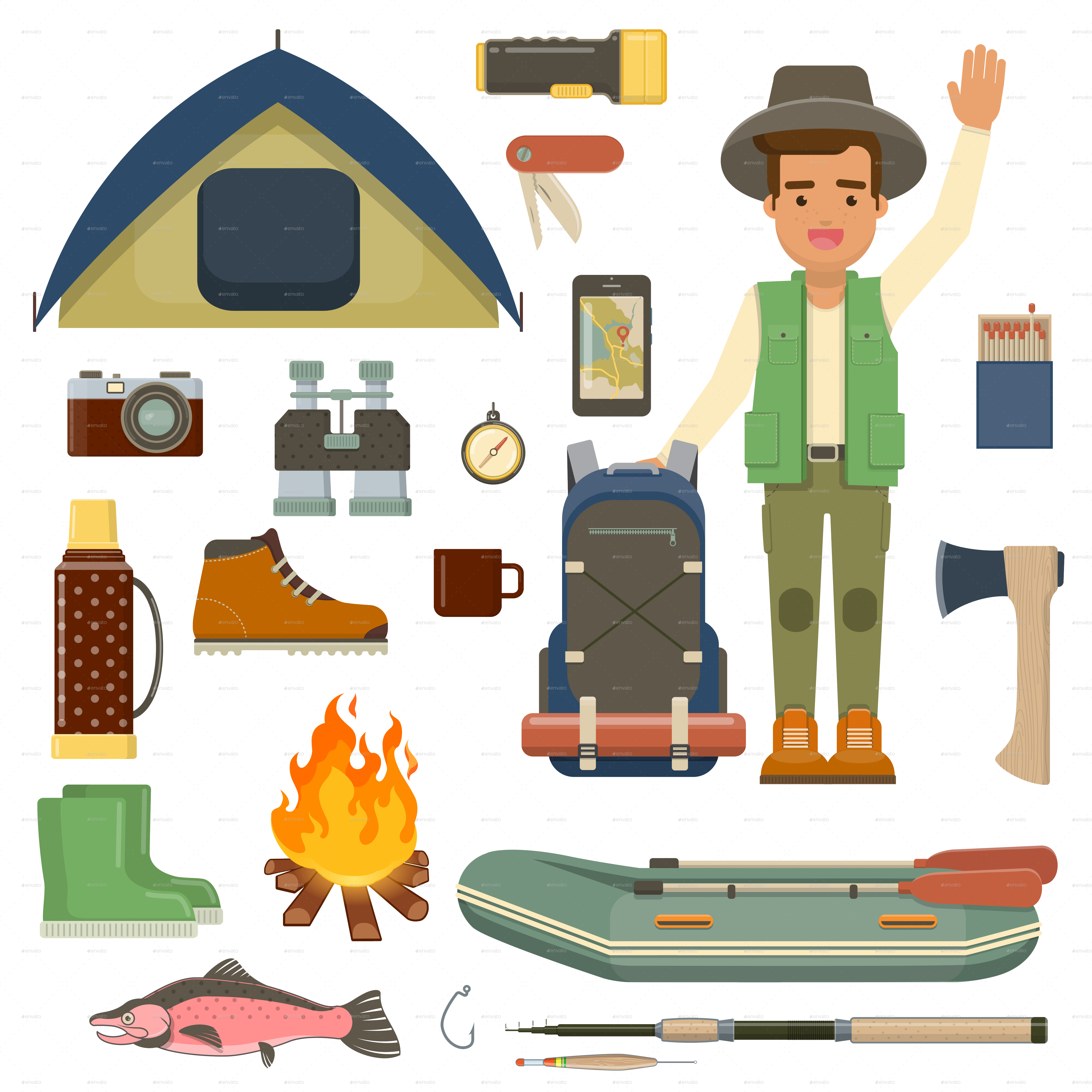 Survival Clipart Hiker - Backpack (5000x5000), Png Download