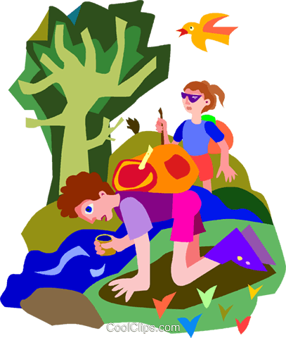 Hiking - Walk In Nature Clipart (407x480), Png Download