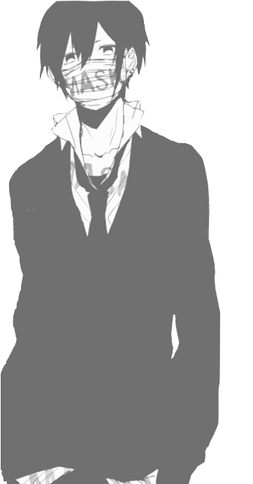 Emo Doesn't Mean U Cut - Anime Blanco Y Negro Boy (442x700), Png Download