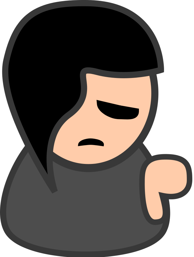 Cartoon Sad Person - Emo Clipart (450x597), Png Download