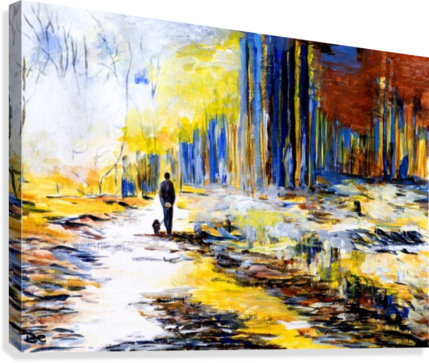 Forest Walk Canvas Print - Art (429x363), Png Download