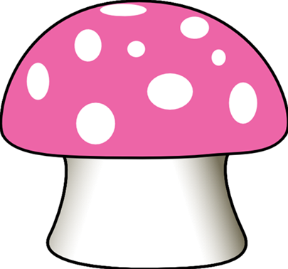 Mushroom Clipart Polka Dot - Pink Mushroom Clipart (405x378), Png Download
