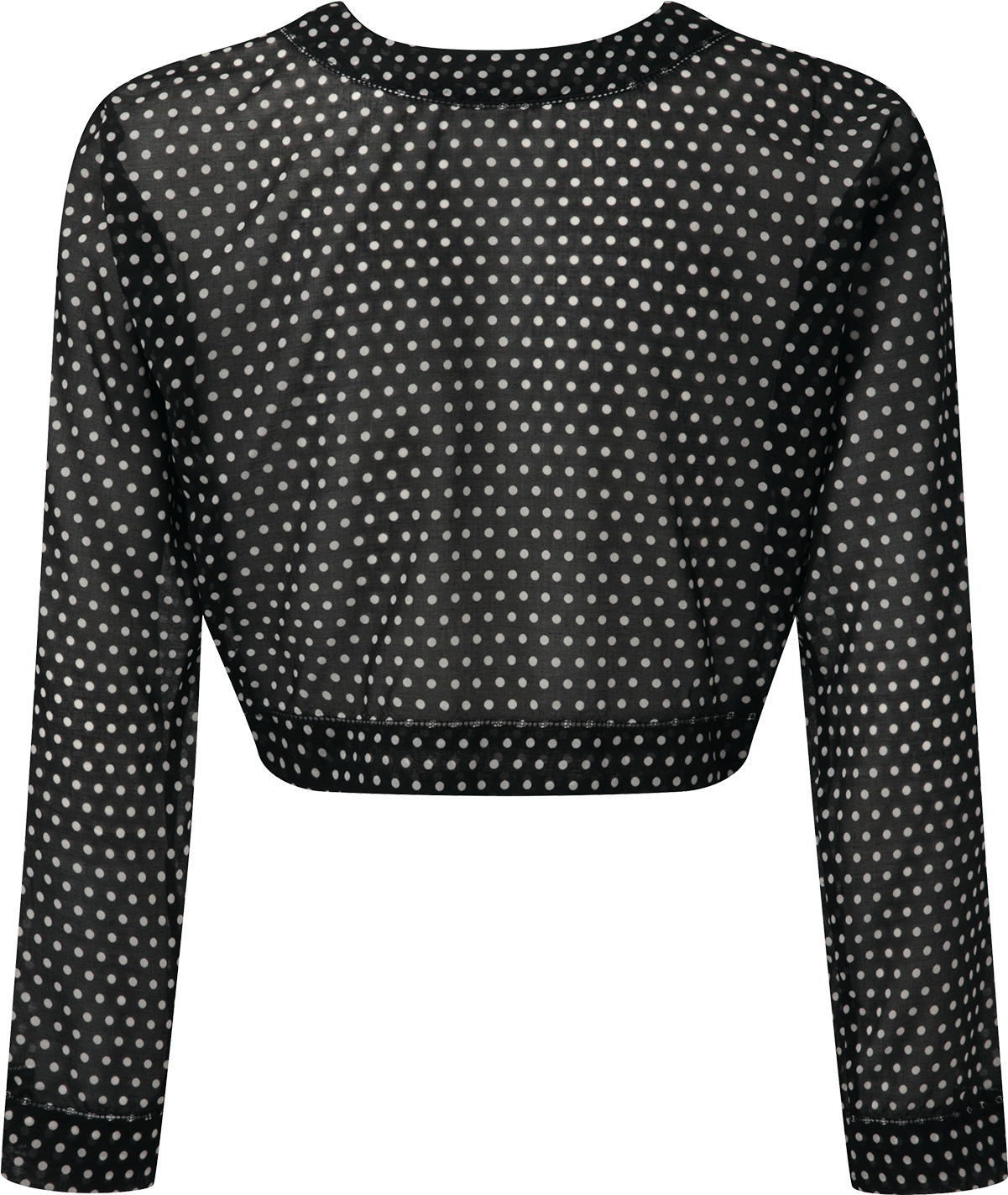 Black Polka Dot Cotton Tie Blouse - Polka Dot (1200x1740), Png Download