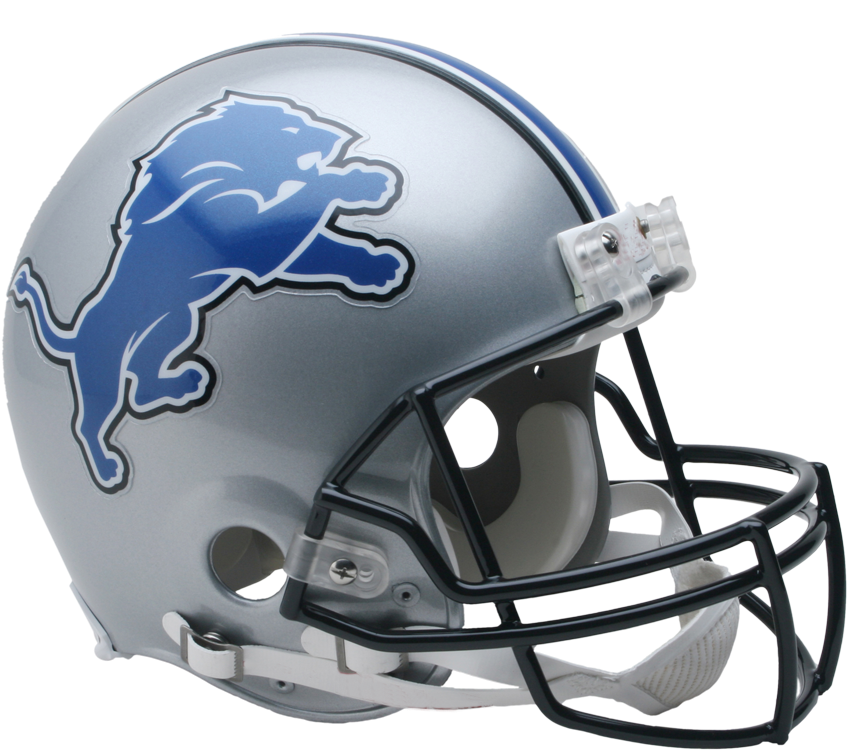 Detroit Lions Vsr4 Authentic Helmet - Detroit Lions Football Helmet (900x812), Png Download