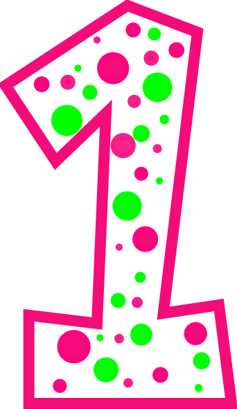 Number Clipart Polka Dot Number - Polka Dot Number 1 (342x590), Png Download