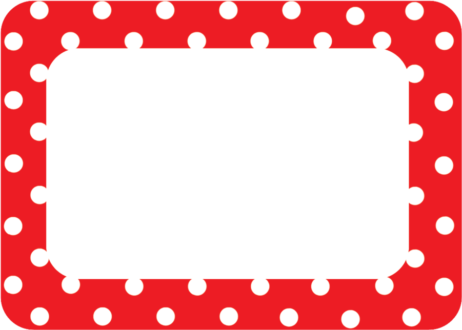 Polka Dots Magnetic Labels - Red Polka Dot Name Tag (900x900), Png Download
