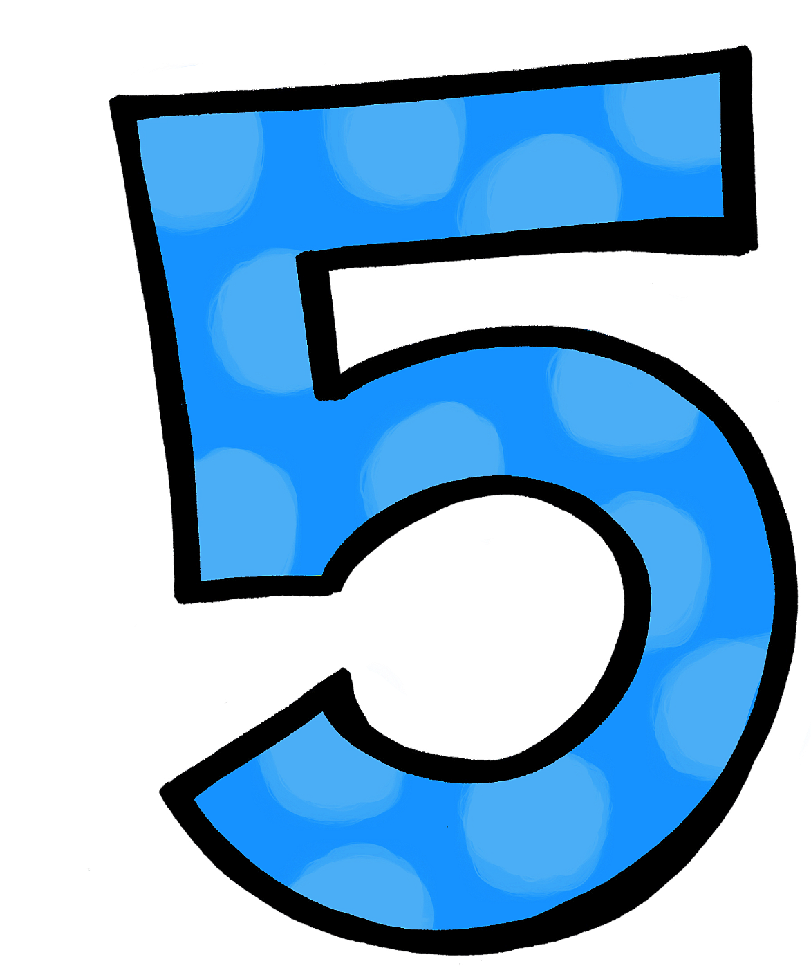 Polka Dot Number 3 Polka Dot Numbers Polka - Number Five Clip Art (1239x1428), Png Download