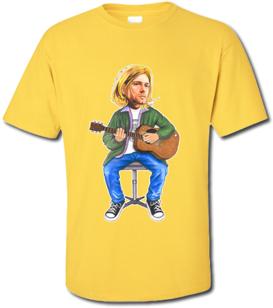 Kurt Cobain T-shirt Drawn By Mark Reynolds - T-shirt (450x563), Png Download