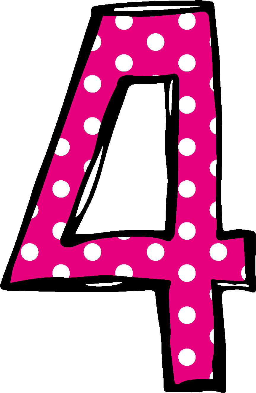 Polka Dot Number 2 Birthday Clipart - Number 4 Clipart (923x1436), Png Download