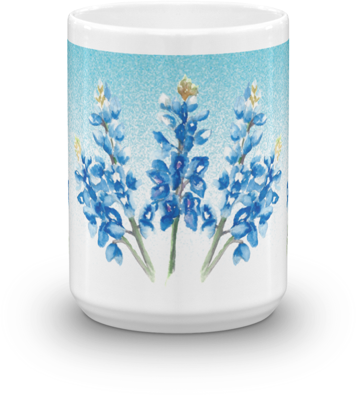 Watercolor Bluebonnets Mug - Watercolor Bluebonnets Tote Bag (1000x1000), Png Download