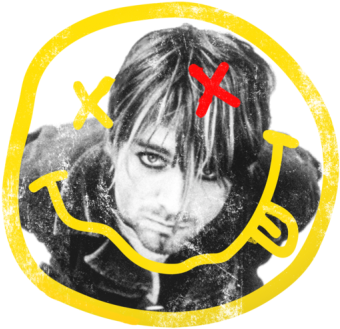 Nirvana Logo Smile Face Kurt Cobain - Circle (365x374), Png Download