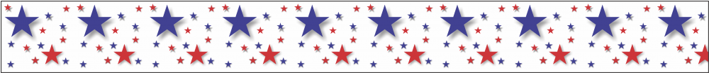 Red, White And Blue With Large And Small Stars - Graphic Design (1000x300), Png Download