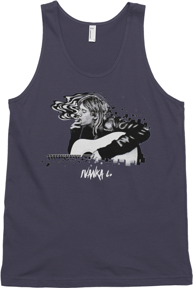 Kurt Cobain Smoking Unisex Graphic Tank Top - Sleeveless Shirt (1000x1000), Png Download