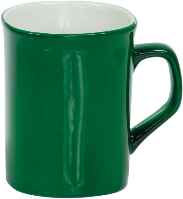 Mug - 10oz Green Ceramic Round Corner Mug (616x675), Png Download