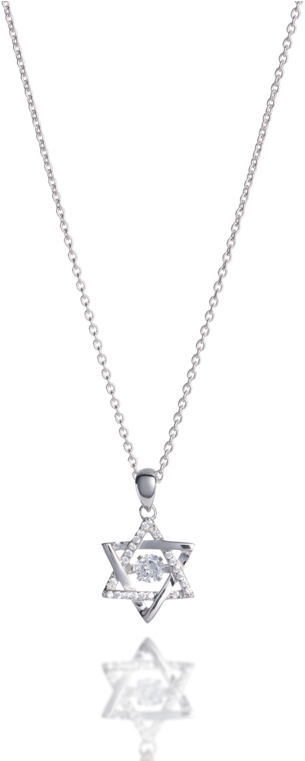 Star Of David Dancing Stone Necklace - Alternative View #1 (760x760), Png Download