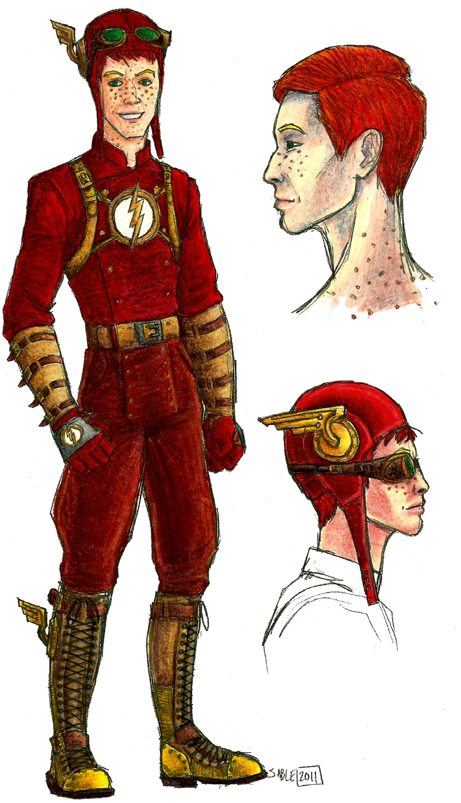 Wally West - Flash Steampunk (900x1565), Png Download