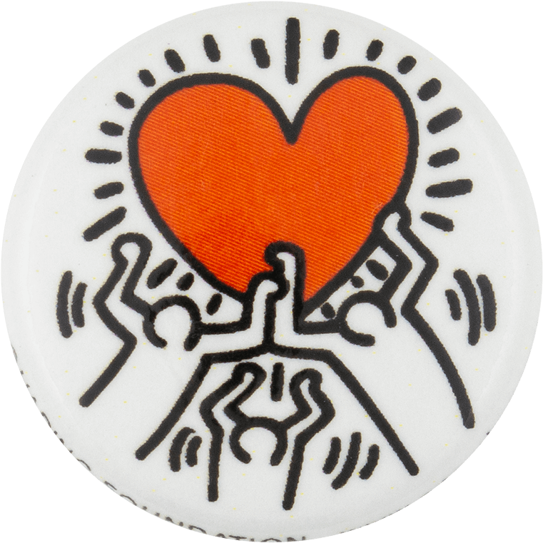Keith Haring Dancing Heart - Keith Haring Pop Socket (1000x913), Png Download