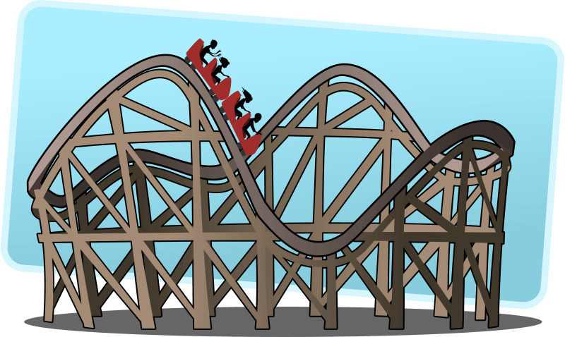 Roller Coaster - Amusement Park Roller Coaster Clipart (800x478), Png Download