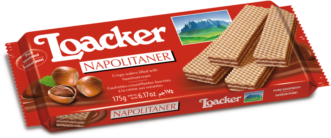 Loacker Classic Napolitaner 175gm/pack Imported From - Wafer Loacker (1500x1061), Png Download