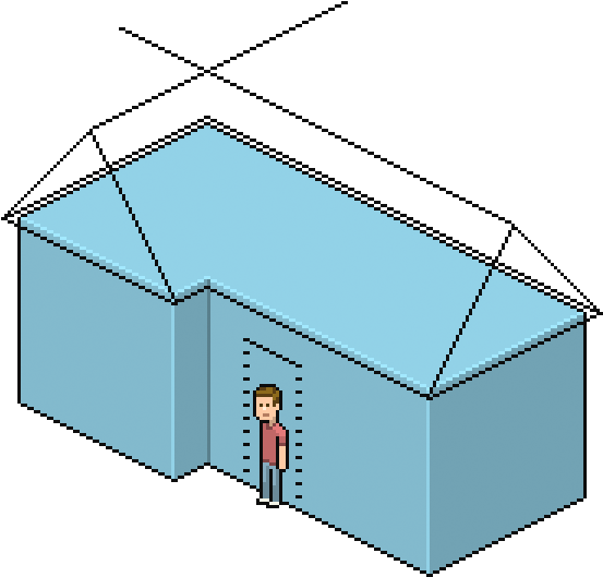 Now Let's Merge These Roof Lines Together Then Alt‑nudge, - Draw Isometric Roof (600x550), Png Download
