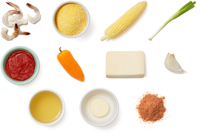 Smoky Shrimp & Polenta With Fresh Corn & Sweet Peppers - Shrimp (700x477), Png Download