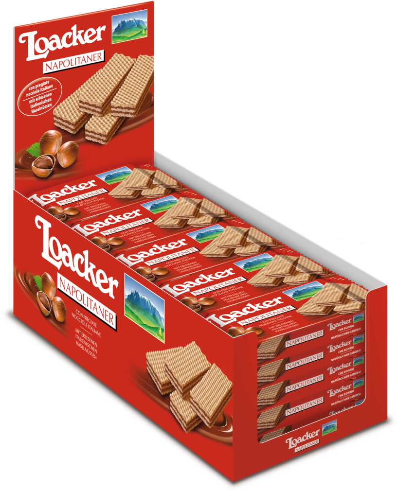 Loacker Classic Napolitaner 175gm/pack Imported From - Loacker Napolitaner Wafer 25 X 45g (1500x1203), Png Download