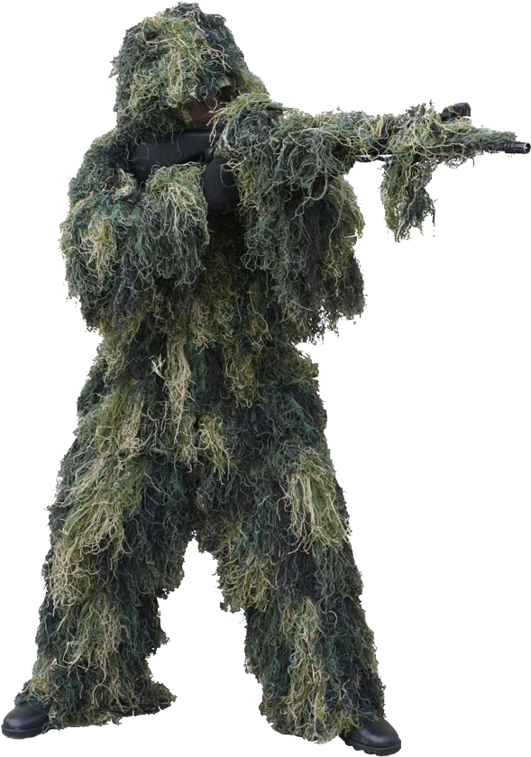 Ghillie Suit Woodland - Ghillie Suit Sniper Png (900x900), Png Download