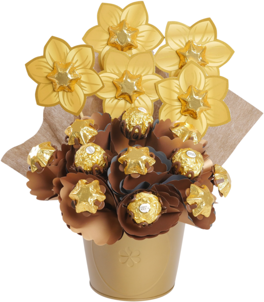 Golden Chocolate Bouquet Small - Gift (600x600), Png Download