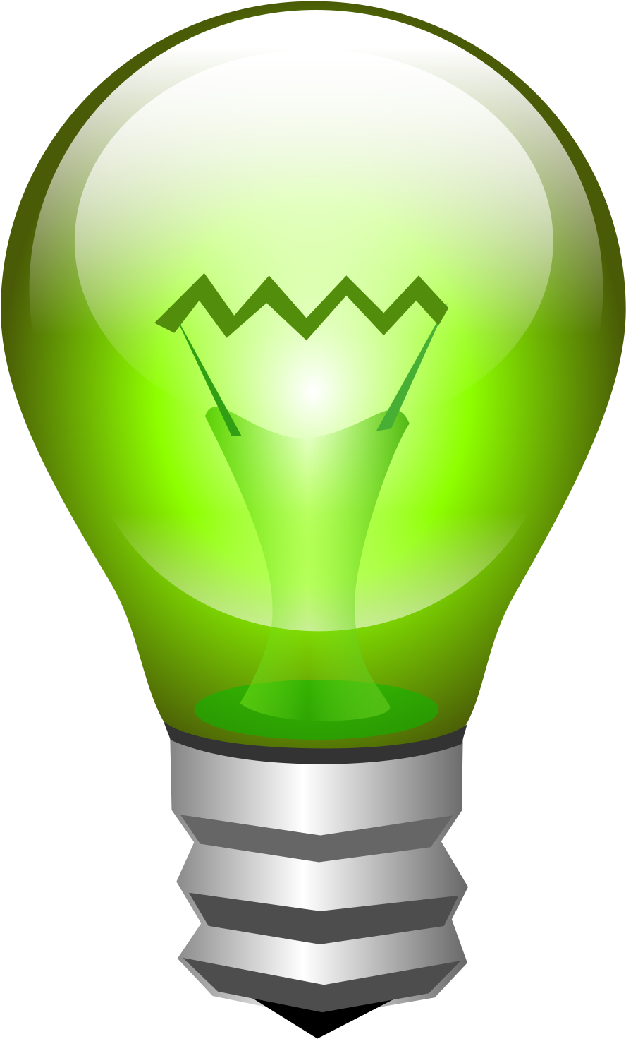 Open - Dibujo Bombilla Verde (2000x2000), Png Download