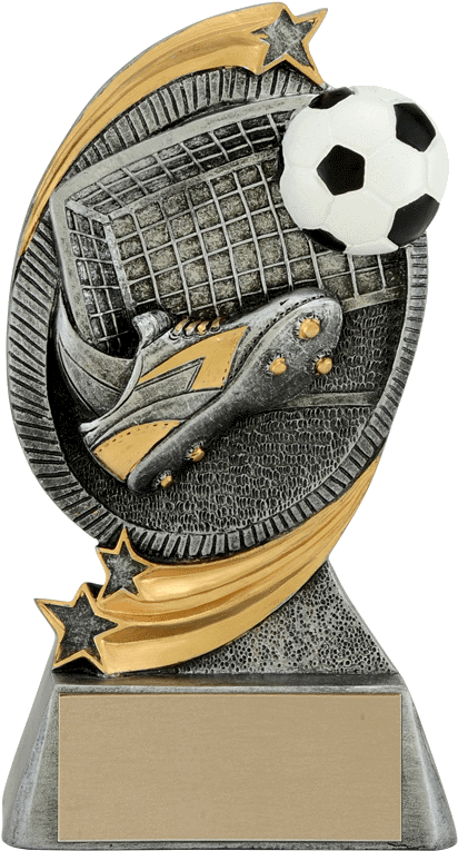 Cyclone Soccer Resin Trophy - Trophy (447x800), Png Download