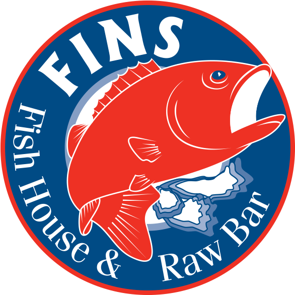 Fins Fish House And Raw Bar Logo - Fins Rehoboth (600x600), Png Download