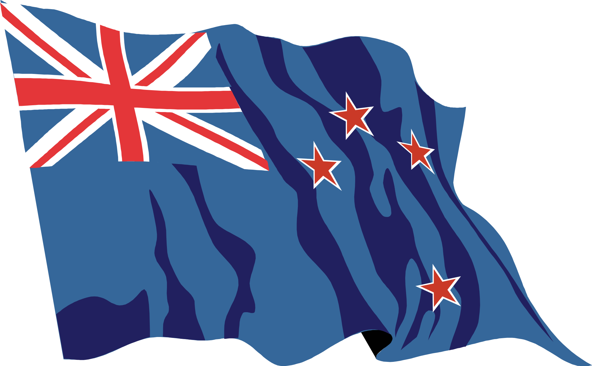 New Zealand Flag Waving Icon - Australia Day And Republic Day (2000x1238), Png Download