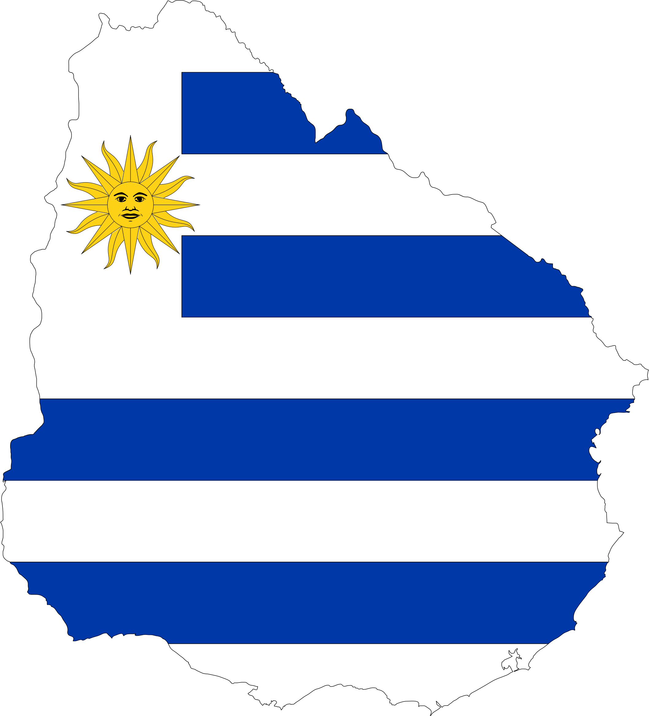This Free Icons Png Design Of Uruguay Map Flag (2114x2330), Png Download