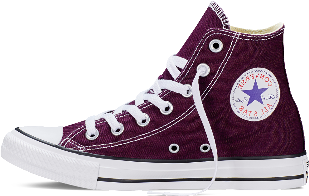 Canvas Upper In Black Cherry With White - Converse All Star (1000x1000), Png Download