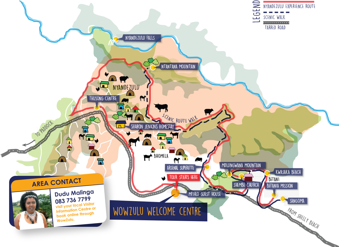The Nyandezulu Experience - Map (1200x906), Png Download