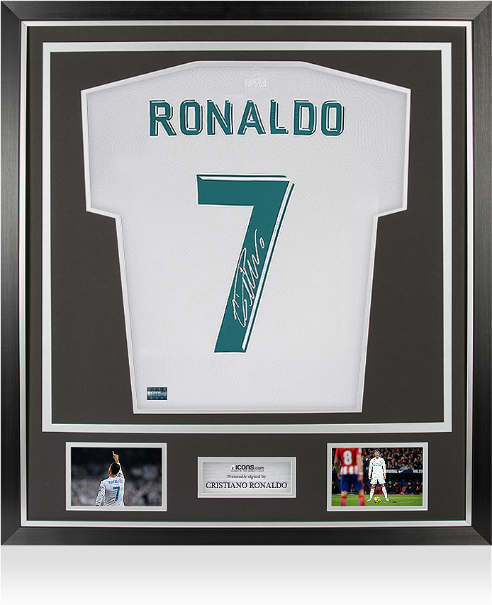 Cristiano Ronaldo Back Signed Real Madrid 2017-18 Home - Thierry Henry Signed Arsenal Shirt (650x665), Png Download
